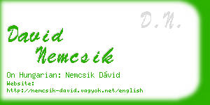 david nemcsik business card